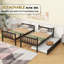 Lit superposé simple au-dessus de simple en bois massif avec lit gigogne et échelle, convertible en 2 lits simples et 1 lit gigogne simple-1371450545
