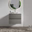 Meuble-lavabo mural 24 po avec lavabo en céramique et trois trous de robinet, grand meuble-lavabo flottant avec rangement pour salle de bain moderne, lavabo une pièce sans drain, KD