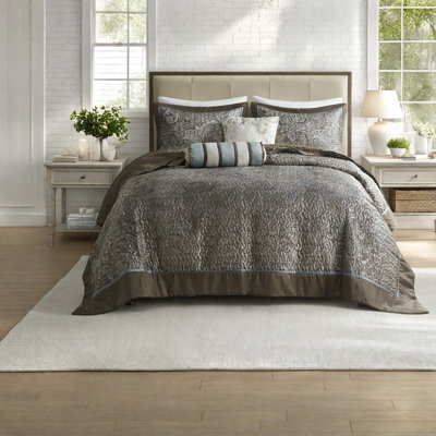 de literie en jacquard réversible en coton rembourré de style traditionnel pour grand lit
