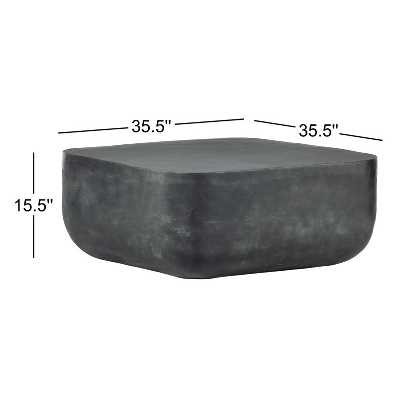 Basil Outdoor Square Coffee Table, Gray