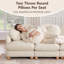 Canapé modulaire en U en forme de U à 5 places avec 2 repose-pieds et 6 coussins ronds, beige-133450613