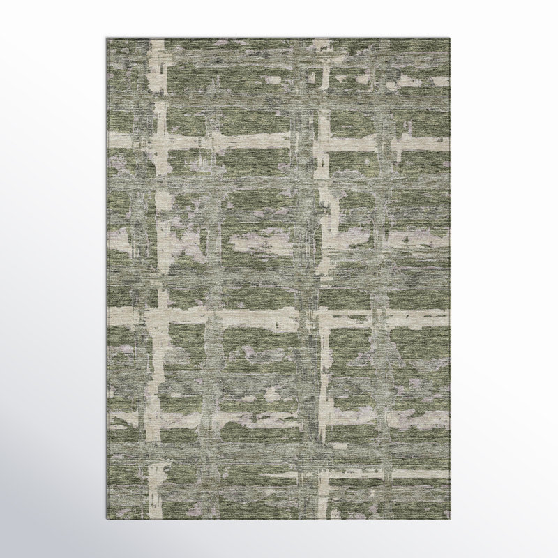 Mahaney Washable Striped Polyester Rug, Rectangle 10' x 14'