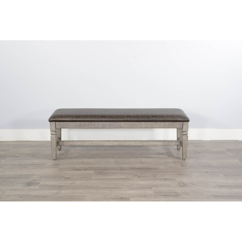 Banc en simili cuir Meriwether, Gris alpin