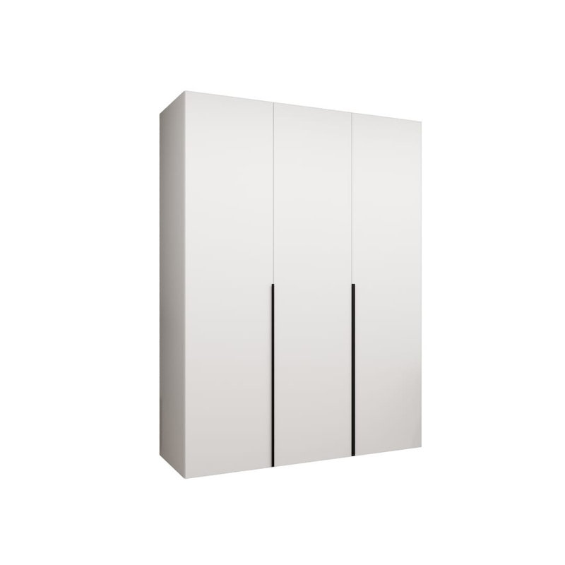 Bia 3 Door Manufactured Wood Wardrobe, White