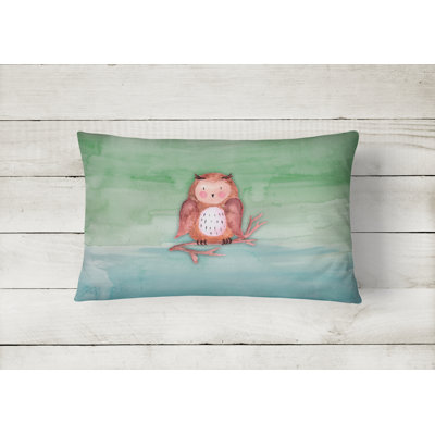  Owl Watercolor Lumbar Pillow