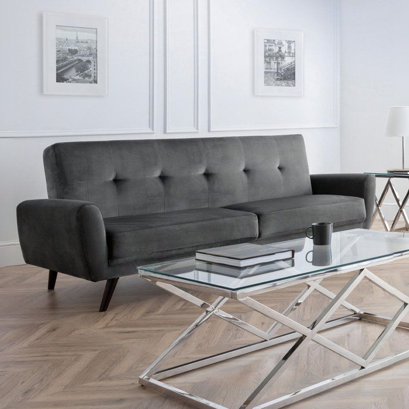 Bostrom 3 Seater Linen Sofa, Dark Grey, Dark Brown