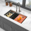 Évier de cuisine noir en acier inoxydable de calibre 16 pour station de travail encastrable 33 po x 19 po x 10 po Gunmetal