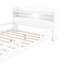 Lit plateforme double en bois avec DEL intégrée, rangement pour tête de lit et garde-corps, caractéristique blanche-92136760-92136761