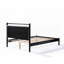 Structure de lit double en bois - aucun sommier requis, support solide, cadre gris et noir