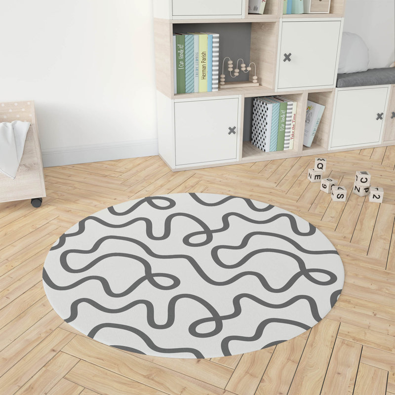 Squig Kids Play Mat, Ivory/Charcoal