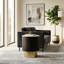 20" Gold Pedestal Accent Table Marble Top, White/Black