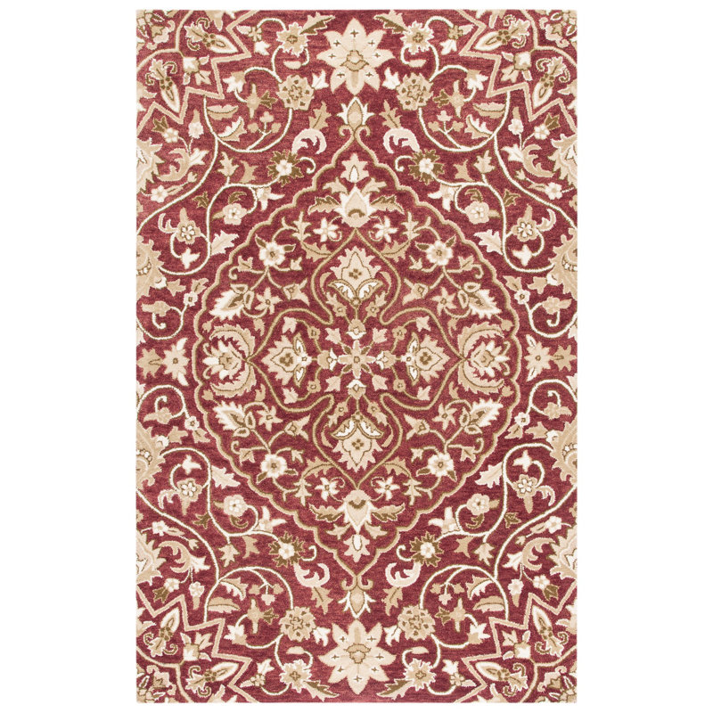 Pooler Hand Tufted Wool Oriental Rug, Rectangle 4' x 6'