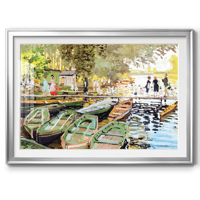 Monet, impression sur papier encadrée, Argent, H 19 po x l 27 po x P 1,5 po