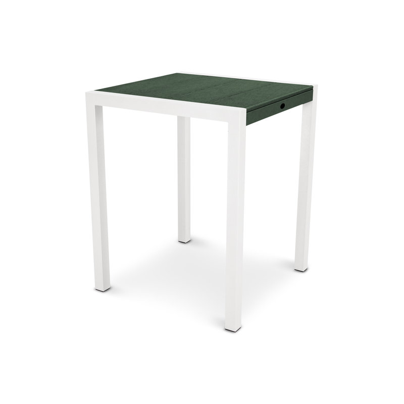 TREX Outdoors Surf City Counter Table, Textured White/Rainforest Canopy, 30" x 30"