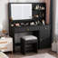 Ensemble de coiffeuse avec lumières DEL, tabouret et station de charge rapide-1504161872