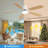 Indoor Modern 52 Inch Ceiling Fan With Dimmable 6 Speed Wind 5 Blades Remote Control Reversible DC Motor With Led Light-331322537-331322541