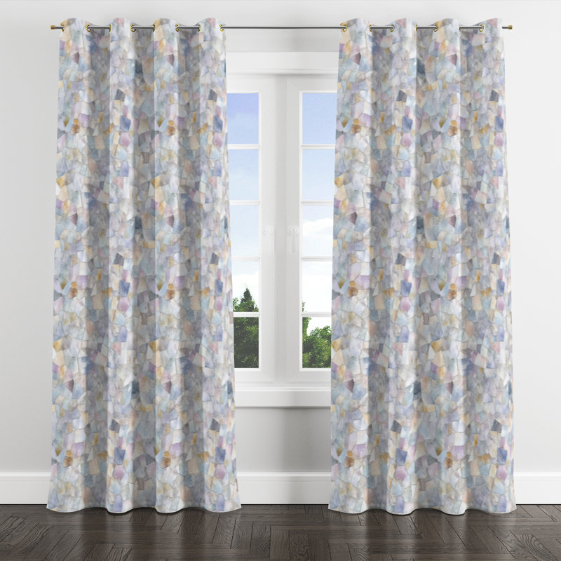Rideau occultant Patchwork, Œillets dorés, L 52 po x L 63 po
