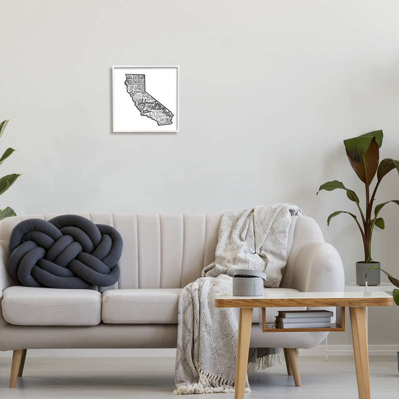 "California State Cities", art typographique de la giclée, art mural texturé par le samedi soir Post_aq-449