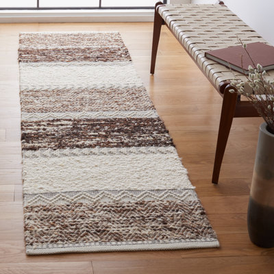 Pante Macassar Southwestern Hand-Woven Cotton/Wool Brown/Ivory/Black Area Rug