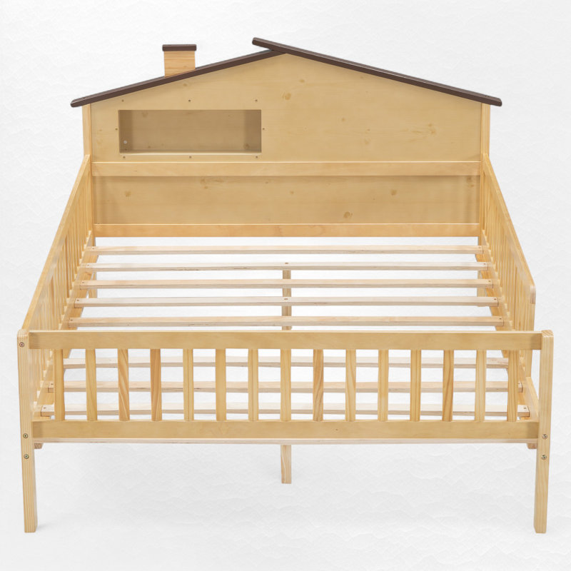 Wood Platform Bed With Led Light, Full