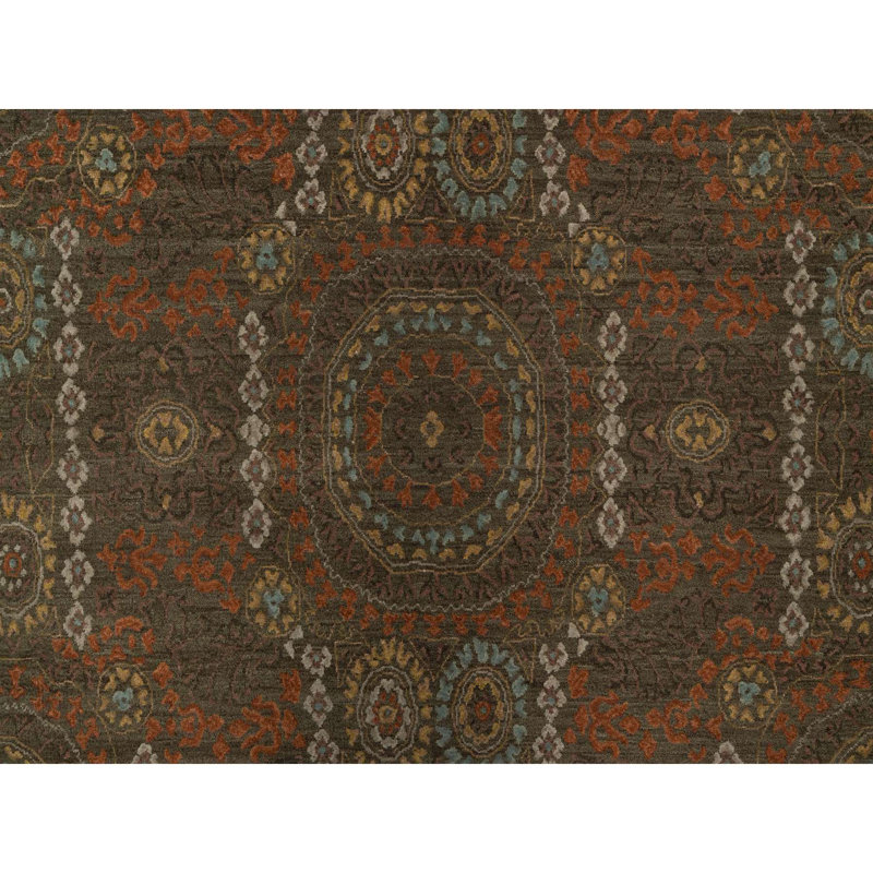 Tapis surdimensionné brun en laine noué à la main 10 pi 1 po x 15 pi 1 po Himalayan 229CC827EB454282808CDAF7EE636B64