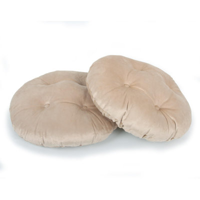 2 Pack Bar Stool Cushions With Elastic Band Stool Cover 12 Inch Beige