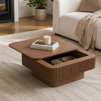 Table basse 31,5 "carrée avec rangement