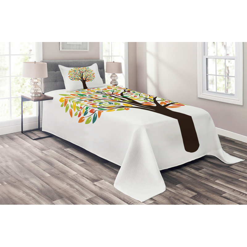 Traditional Polyester Coverlet, Twin Bedspread + 1 Sham