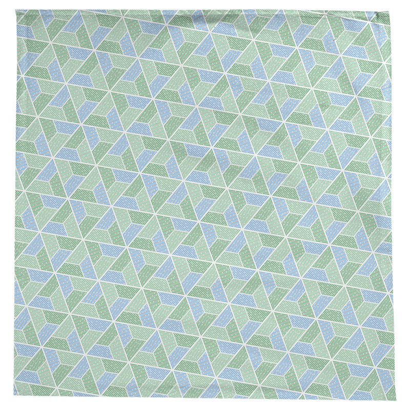 Leffel Trapezoids Tablecloth, Green/Blue