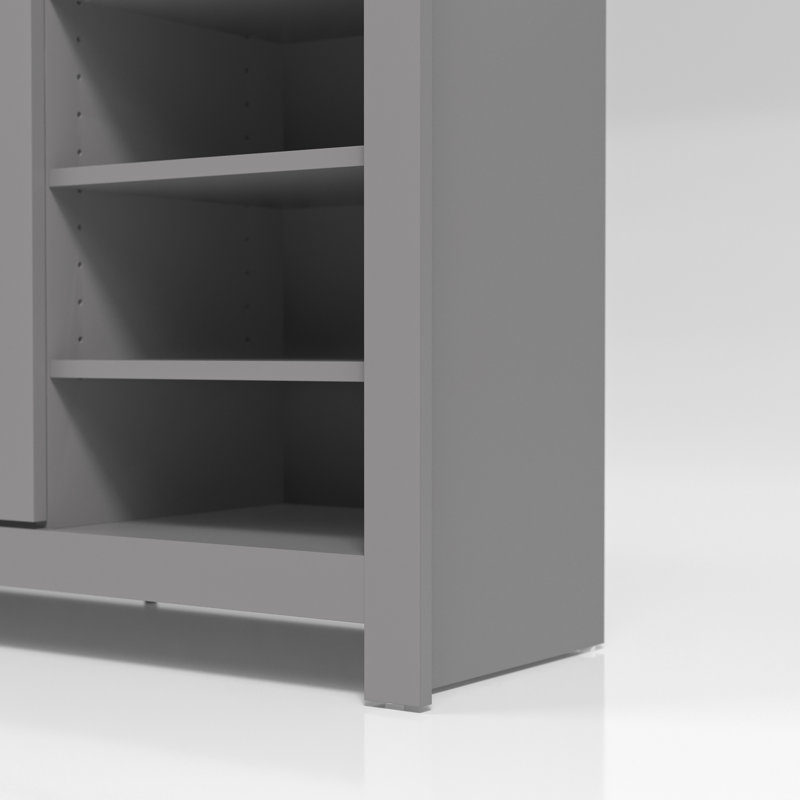 Chessani 16 Pair Shoe Storage Cabinet, Gray
