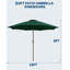 Parasol de patio 9 pi, table de marché / de marché, inclinaison et manivelle à bouton-poussoir, 8 nervures, pour terrasse et piscine, bleu marine-523054034