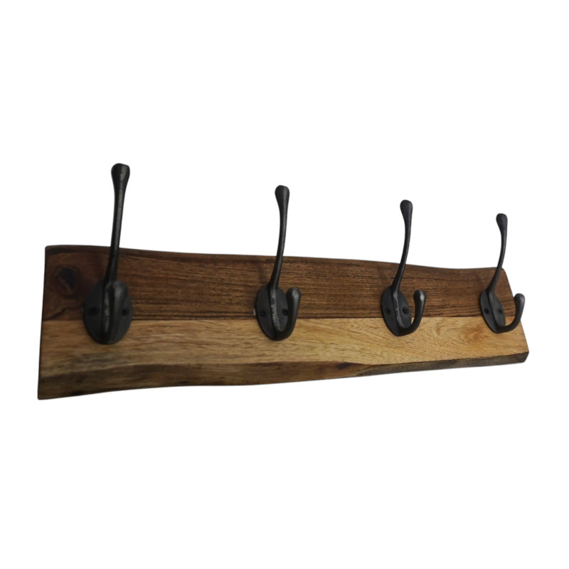 Portemanteaux en bois d'acacia Live Edge