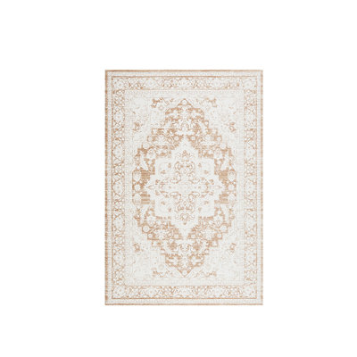 78.74"American-style retro rectangular light beige floor mat carpet