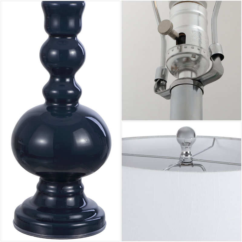 Keesler Glass Table Lamp, Navy