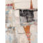 Hand Knotted Abstract Area Rug in Beige/Black/Orange/Red-996621405