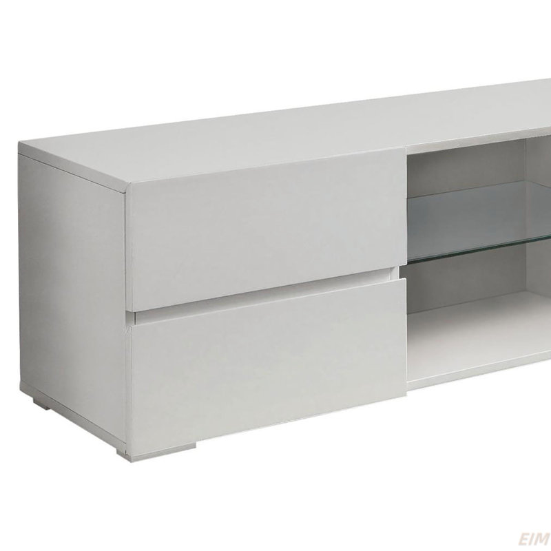 Console à 4 tiroirs blanc brillant