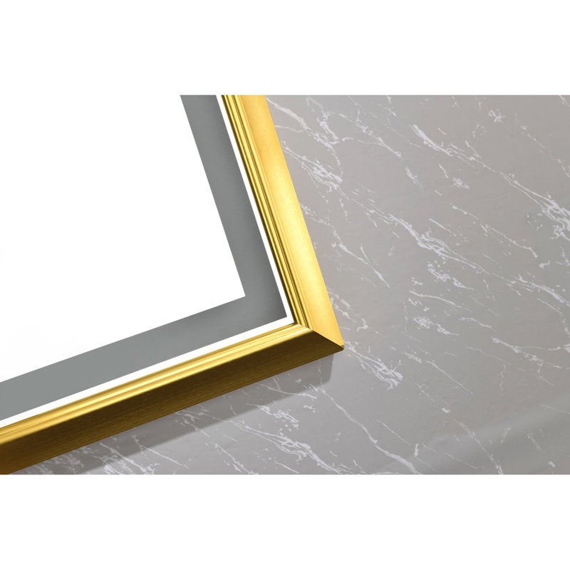 Miroir de salle de bain 84 po x 48 po à DEL pour cadre de salle de bain, cadre en aluminium, fonction brouillard, 3 températures de couleur, gradation continue, fixation murale, miroir de salle de bain 84 po