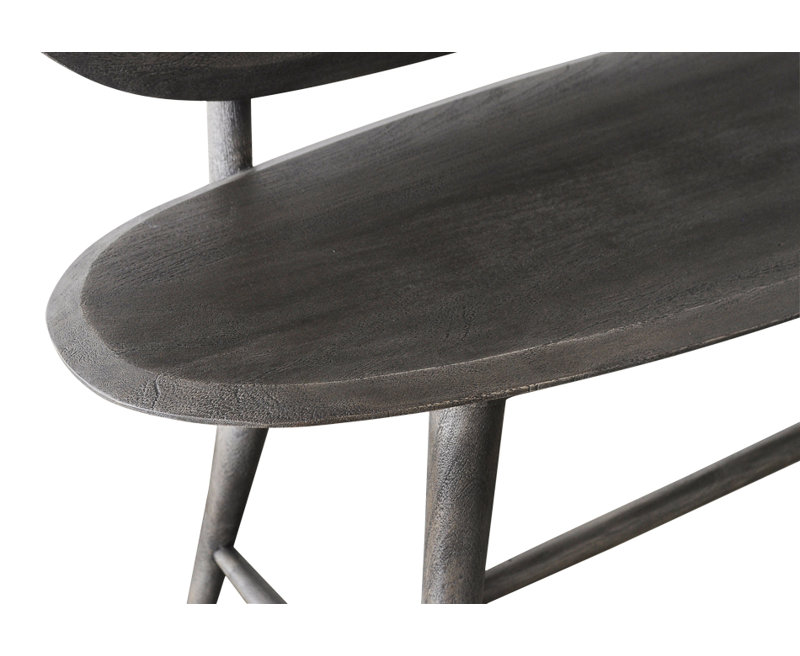 Melva Solid Wood Dining Bench, Gray