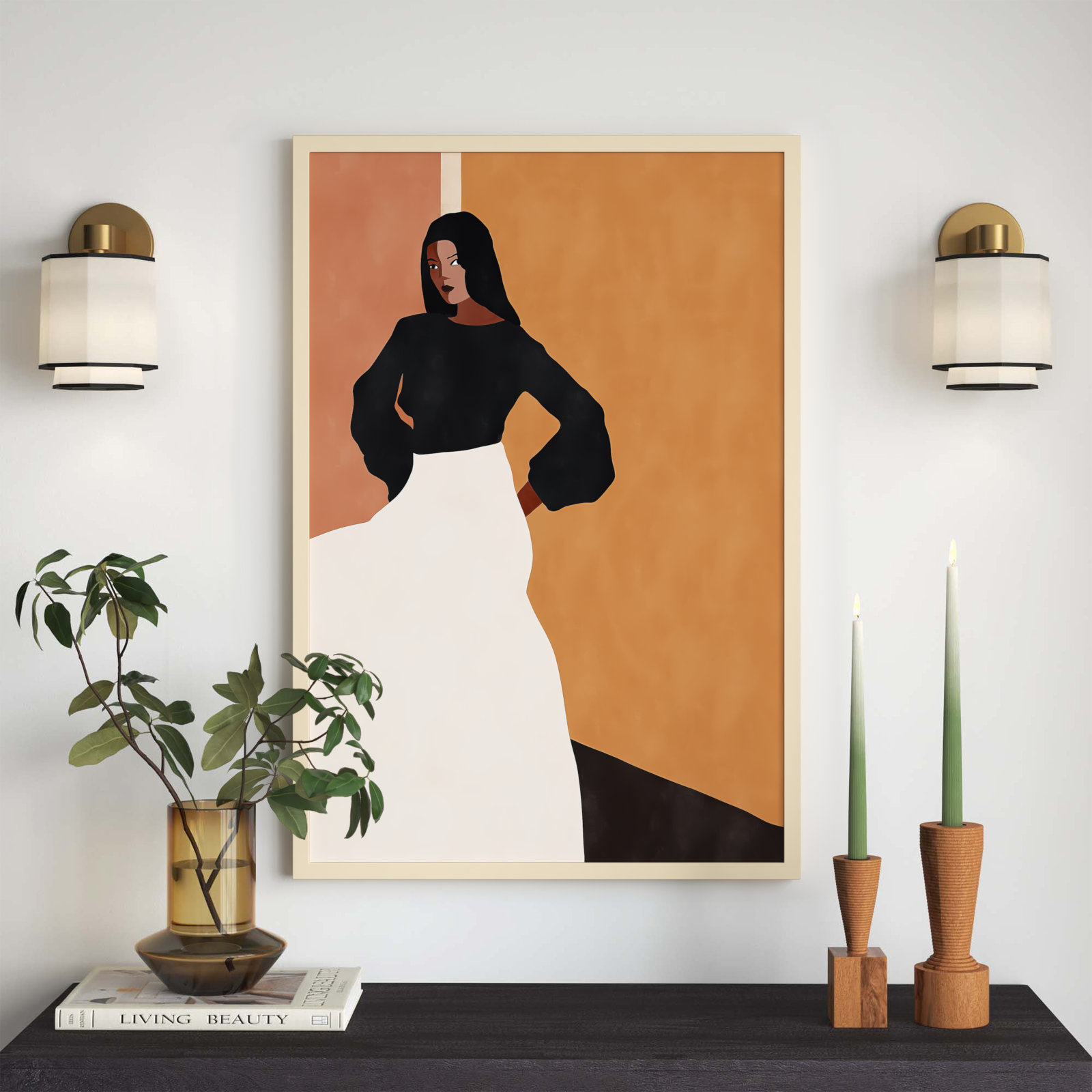 Seville Print by Alexander Ginzburg, Brown Framed, 41" H x 28" W