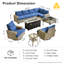 Canapé d'extérieur 10 pièces avec poêle et table basse, taille profonde et coussin épais-1820072251