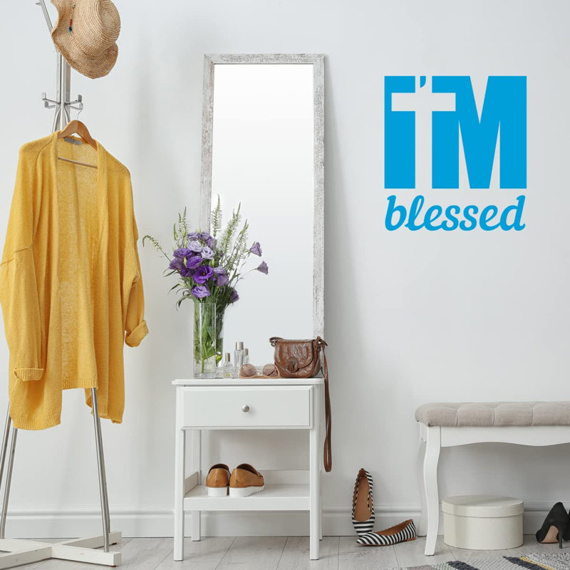 Adhésif décoratif «I'm Blessed», Bleu ciel, H 24 po x l 22 po