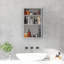 Armoire de salle de bain à miroir avec cadre vertical en acier inoxydable 16 po x 24 po, organisateur de rangement mural avec porte simple