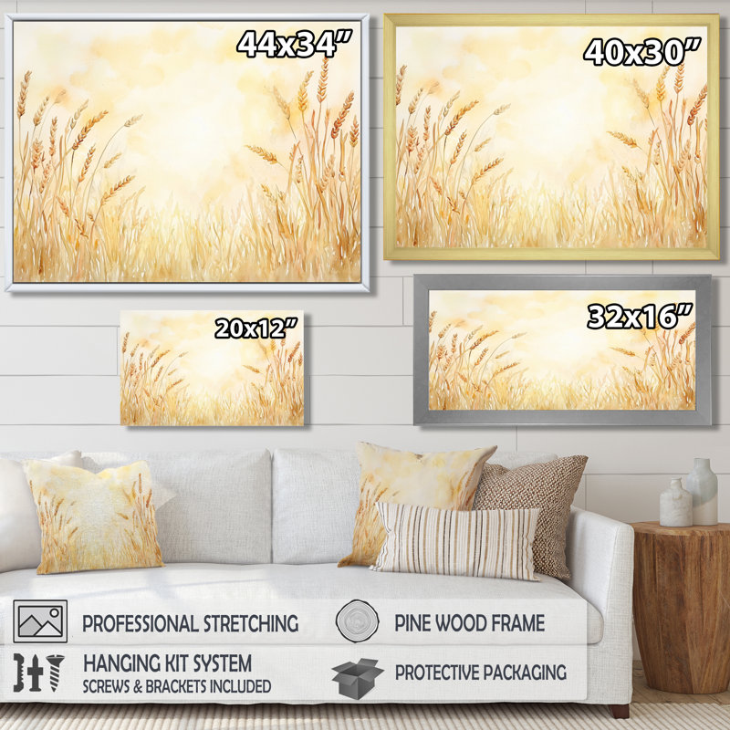 Décoration murale Golden Field Of Dreams II - Prairies, H 12 po x l 20 po, Toile tendue, Ne s’applique pas