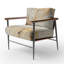 Fauteuil d'appoint rembourré beige et doré Glacier Stone Simplicity II-1457565664