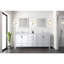 Meuble-lavabo double l 80 po x P 22 po, comptoir en marbre de Carrare et miroir de 30 po-1494496210