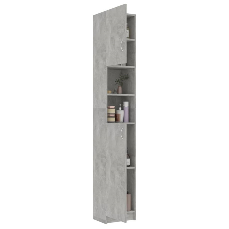Campbellton vidaXL Bathroom Cabinet 32x25.5x190 cm Engineered Wood, Light Grey