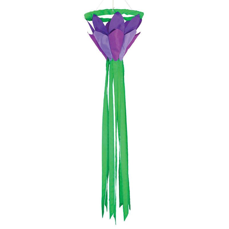 38-inch Purple Lotus Flower Outdoor Windsock
