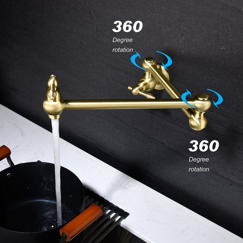 Pot Filler Faucet Wall Mount, Gold