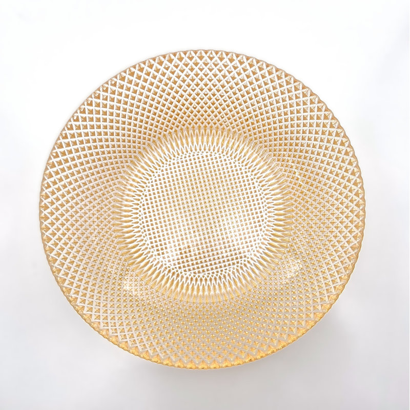 Assiette creuse en verre doré Zenaide, Gold
