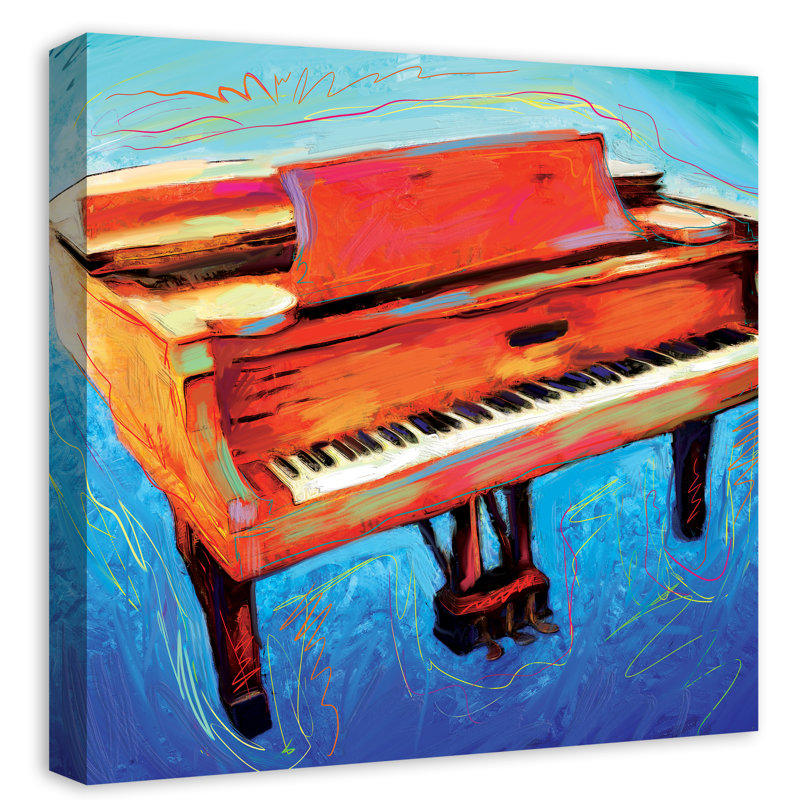 Art sur toile tendue peinte jazz Heile, H 20 po x l 20 po x P 1,25 po